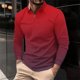 thumbnail image 1 of Blusa y camisa de manga larga con cuello vuelto para hombre, informal, con cuello vuelto, estampado, para fitness, deportiva, de manga larga, de poliéster, 1 of 5