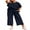 Blue, variant on SHEWIN Women's Plus Size Outfits Sets 2 Piece Crew Neck Short Sleeve Sweatsuit Summer Outfits for Women 2025