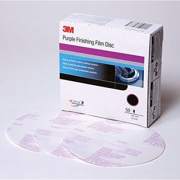 3M 30671 260L Series Abrasive Disc, 6 in Dia, P600 Grit, Hook and Loop, Purple