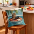 thumbnail image 5 of JoyMoreHome Cute Funny Cat Pattern Throw Pillow Cover with Hidden Zipper, 18x18 Inch Soft Durable Pillowcase for Livingroom, Sofa, Bedroom, Office, 5 of 6