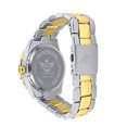 thumbnail image 4 of Solitaire Men's 2 Tone Gold Finish Simulated Diamond Water Resistance Steel Back Watch 45MM, 4 of 6