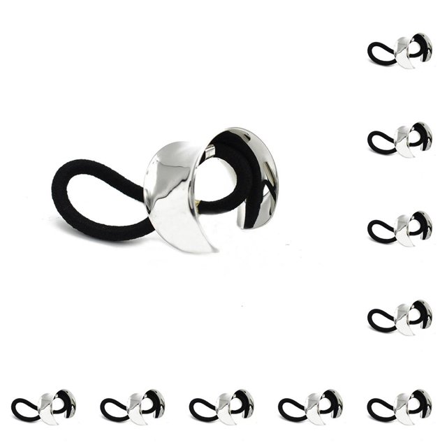 Qarigey Hair Bands Alta elasticidad Estilo simple Elástico Ajustable Decorativo Cola de caballo Anillo Plata sin costuras Type1 NO1 Qarigey CBP234350