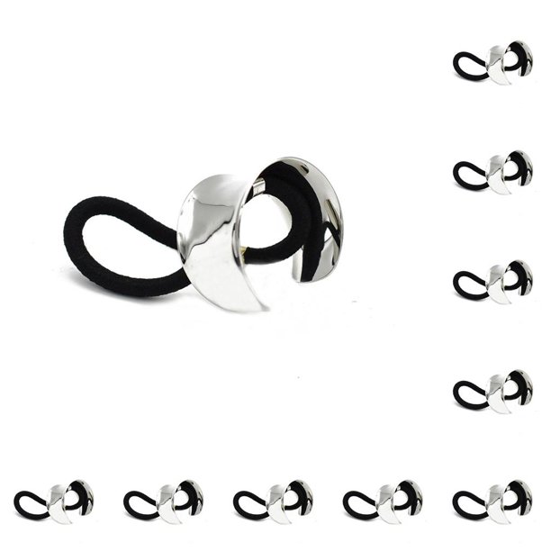 Qarigey Hair Bands Alta elasticidad Estilo simple Elástico Ajustable Decorativo Cola de caballo Anillo Plata sin costuras Type1 NO1 Qarigey CBP234350