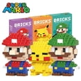 thumbnail image 2 of Bloques de construcción de Super Mario Bros, dibujos animados de anime, Luigi, Yoshi, Wario, Pikachu, minijuguetes de acción, regalos para niños, 2 of 5