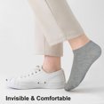 thumbnail image 6 of FITDON 6 Pairs Trainer Socks for Women and Men, Non Slip Ankle Socks Low Cut Cotton Liner Socks,Gray, 6 of 7