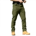 thumbnail image 3 of Men's Cargo Pants Water Resistant Lightweight Hiking Pants Outdoor Work Pants with Multi Pockets with No Belt Green M, 3 of 6