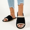 thumbnail image 5 of Tqyyweavej Terry Cloth Open Toe Slippers for Women Memory Foam Slip On House Slippers Color Block Comfy Corduroy Indoor Outdoor Shoes, 5 of 10