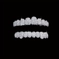 thumbnail image 2 of HLONK 20-Teeth CZ Grillz - Top/Bottom Rapper Accessory for Hip-Hop Inspired Looks - Party Perfection, 2 of 7