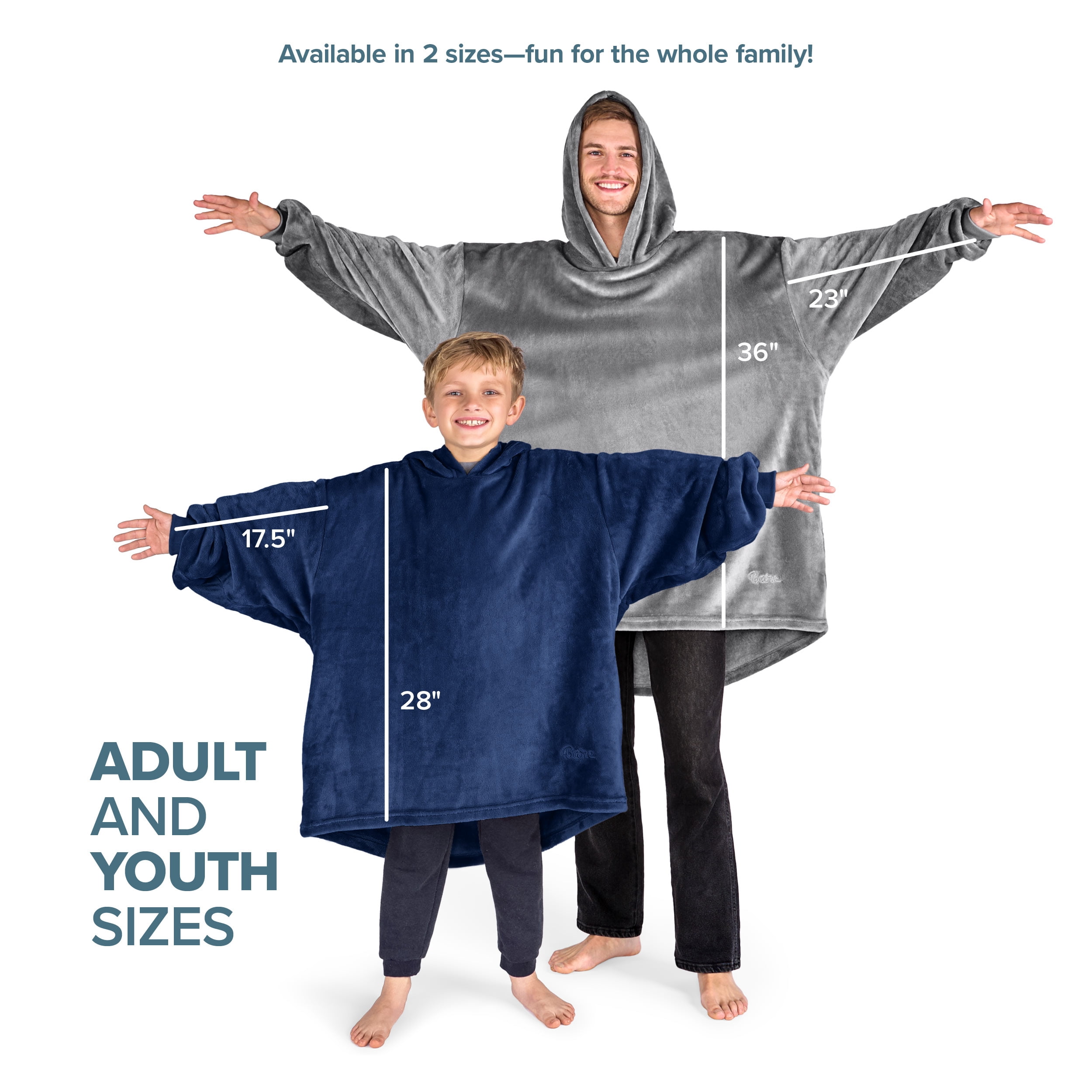 Bare Homey Adult Size Microplush Wearable Blanket - Zipper Side Pockets - Warm - Velvety Soft, Camo - Green