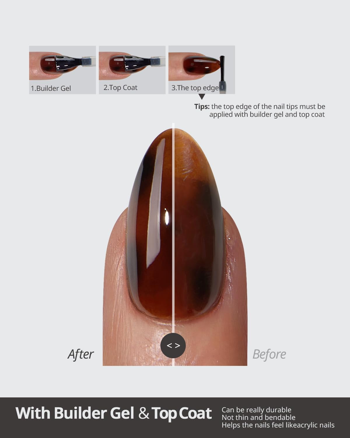 BTArtboxnails SOFTCOATTIPS Press On Nails - Tortoiseshell Almond Press On Nails Short, 96Pcs Salon Quality Soak Off Soft Gel Nail Tips in 16 Sizes