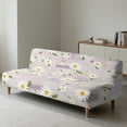 thumbnail image 2 of Xoenoiee Futon Cover Armless Sofa Covers Sofa Bed Covers Stretch Futon Couch Cover Sofa Slipcover Washable Furniture Protector, White Daisy Newspaper, 2 of 8