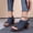 Navy, variant on Women's Solid-Color Leather Pumps with a Peep-Toe Thick Wedge Heel Design: Stylish, Casual Summer Platform Sandals for Comfortable Everyday Wear Navy 43