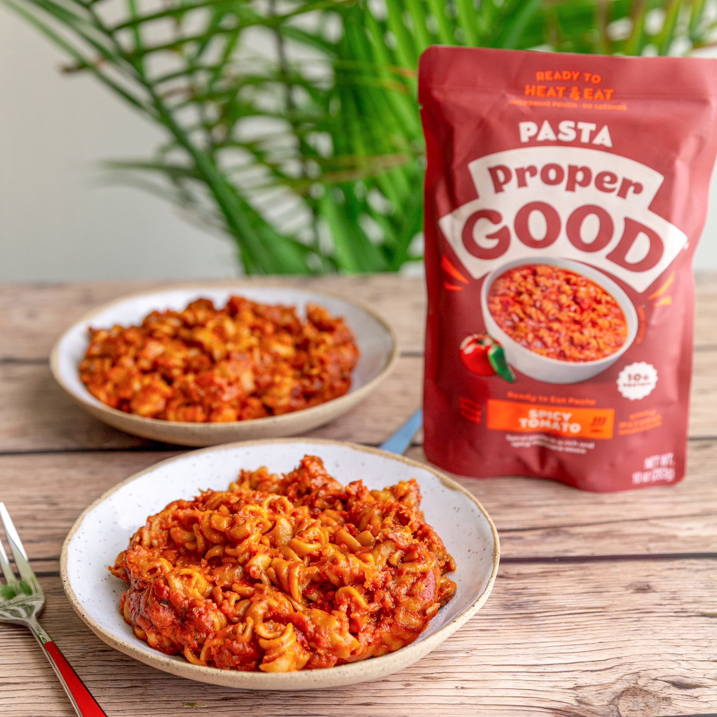 (6 pack) Proper Good Spicy Tomato Pasta, Ready in 90 Seconds, Shelf Stable Meal, 10 oz