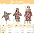 thumbnail image 4 of FORMRS Wearable Blanket Hoodie with Sleeves for Kids Cozy Flannel Sweatshirt, Colorful Floral Pattern, 4 of 7