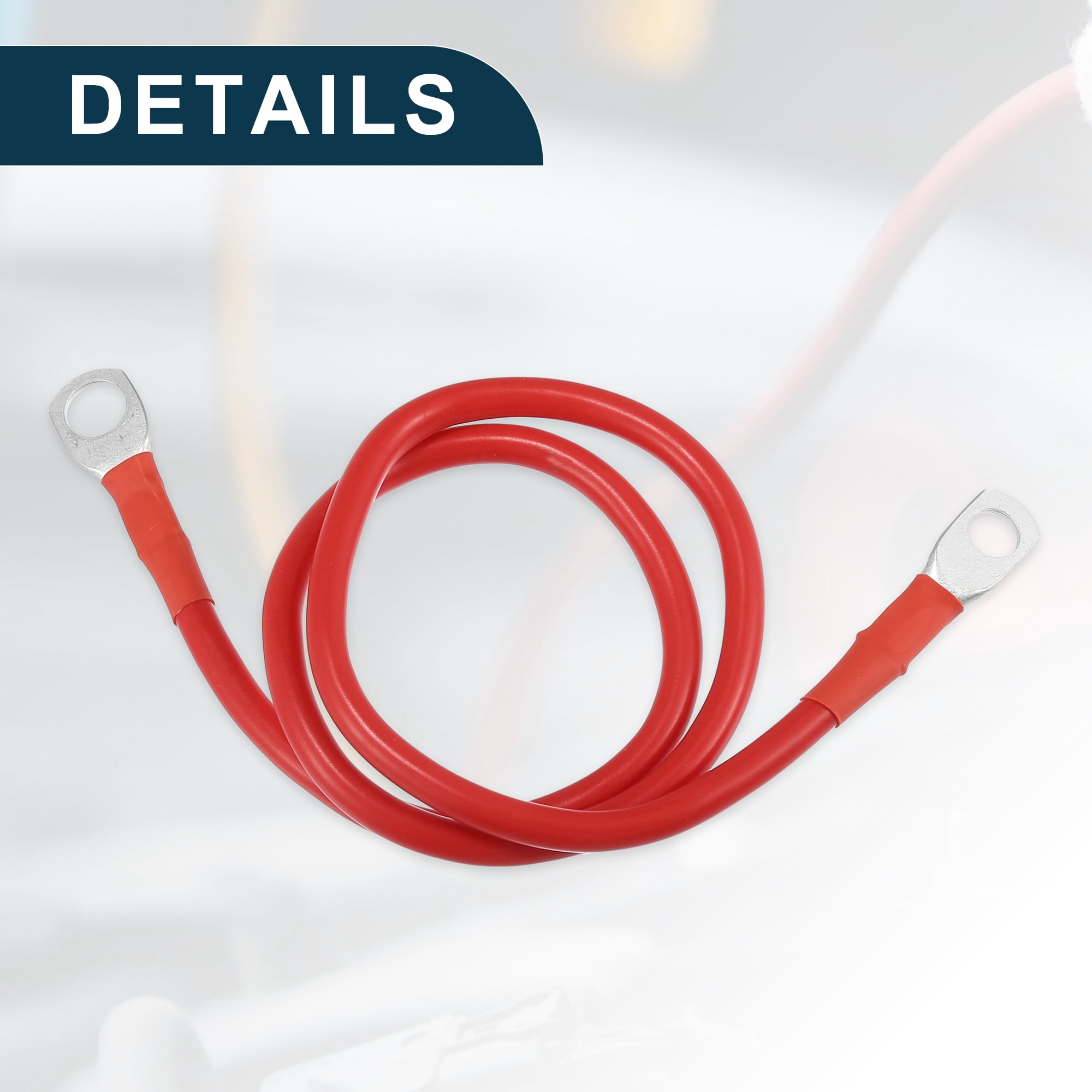 Car Marine Battery Inverter Cable 5/16"-3/8" 2ft Battery Copper Wire Red