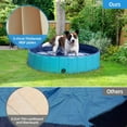 thumbnail image 5 of 80 x 20 cm Portable Dog Kiddie Swimming Pool, PVC Foldable Non-Slip Bathtub for Small Dogs Pets (Blue), 5 of 5