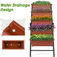 thumbnail image 4 of Suyncll Vertical Raised Garden Bed Planter Box,5 Tiers Vertical Garden Planter with Drainage System&4 Hooks for Herb Vegetables Flowers, Brick Red, 4 of 9