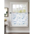 thumbnail image 2 of Sheer Curtains 54 Inch Length, Blue Flower Semi Sheer Curtains Light Filtering Window Treatment, Watercolor Floral Botanical Line Drawing Print Privacy Voile Drapes for Living Room 52x54 Inch, 2 of 7