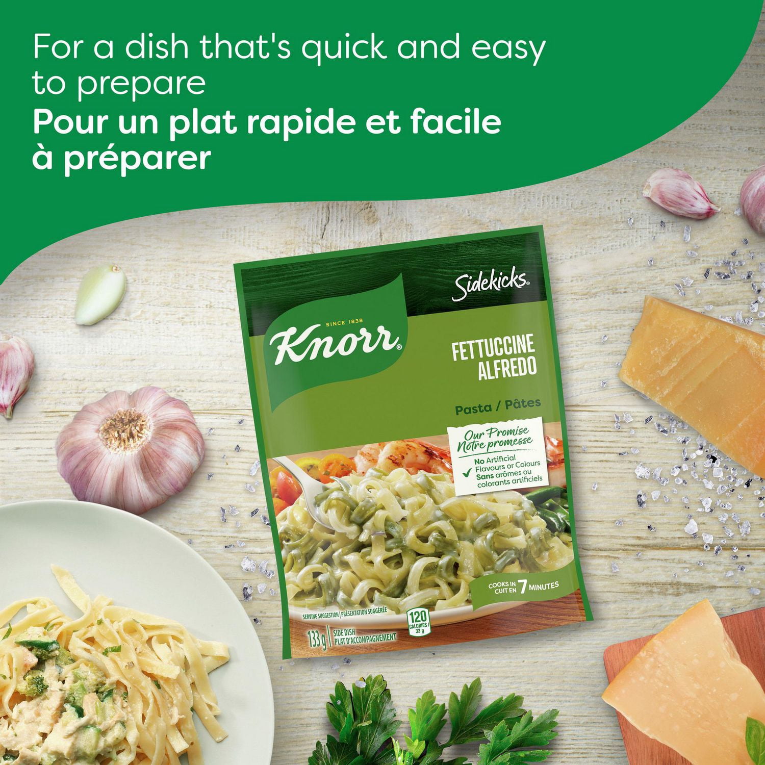 Knorr Sidekicks Fettuccine Alfredo Plat d'Accompagnement de Pâtes
