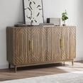 thumbnail image 3 of Sideboard Buffet Cabinet With Storage, Carved 4 Door Sideboard, Multifunctional Accent Cabinet With Adjustable Layer Board For Living Room, Entryway, Hallway, Office, Kitchen and Dining Room, 3 of 6