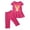 Hot Pink, variant on Zwiiyzr 1-10 Years Little & Big Girl Summer Outfits Cute Lions Ruffle Short Sleeved Flutter Sleeve Elastic Waist Cropped Pants Daisy 2Pcs Clothing Set Hot Pink