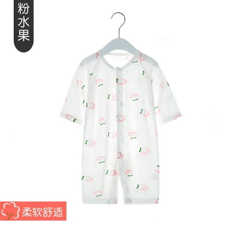 

QWZNDZGR Baby One-Piece Clothes Summer Clothes Ice Silk Three-Quarter Sleeve Climbing Clothes Boneless Thin Modal Boy And Girl Baby Air Conditioning Clothes