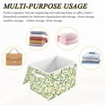 thumbnail image 6 of Yayeee Collapsible Storage Bin with Lid Fabric Closet Decorative Basket with Handles, Olive Leaf, 6 of 7