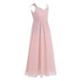 thumbnail image 3 of YiZYiF Kids Girls Chiffon Lace Princess Dress Ruched High Waist 2 Layer Dresses for Wedding Birthday Party Pearl Pink 16, 3 of 7