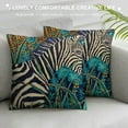 thumbnail image 3 of Chilfamy Zebra Jungle Jacquard  Decorative Throw Pillow Cover Luxury Accent Neutral Textured Art Animal Rainforest Cushion Pillow Case Living Room Couch Bed Sofa, 3 of 5