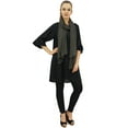 thumbnail image 5 of Bimba Women's Black Rayon Kurta Kurti With Scarf Casual Formal Tunic Blouse-8, 5 of 9