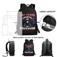 thumbnail image 6 of Uourmeti US Flag Eagle Freedom Print Daily All Match School Bookbag for Travel Outdoor, Multiple Pockets Durable Zippered Daypack Stylish Travel Bag, 6 of 6