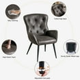 thumbnail image 5 of BFZ Modern Faux Leather Solid Print Comfy Armchair, Blackgrey, 5 of 7