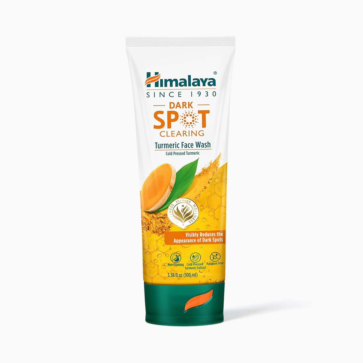 Himalaya Dark Spot Clearing Turmeric Face Wash, Gentle Cleansing Formula with Cold-Pressed Turmeric & Licorice Extract for Brighter, Radiant-Looking Skin, 3.38 fl oz (100 mL)