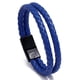thumbnail image 1 of Pulsera de cuero sintético con doble círculo trenzado vintage azul de tendencia para hombre., 1 of 5