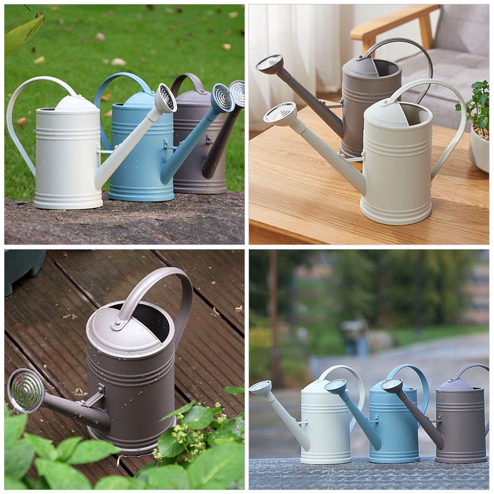 HOOWIFFY Grey Plastic Watering Can with Spout for Indoor and Outdoor Plants, Perfect for Garden, Home, and Plant Care