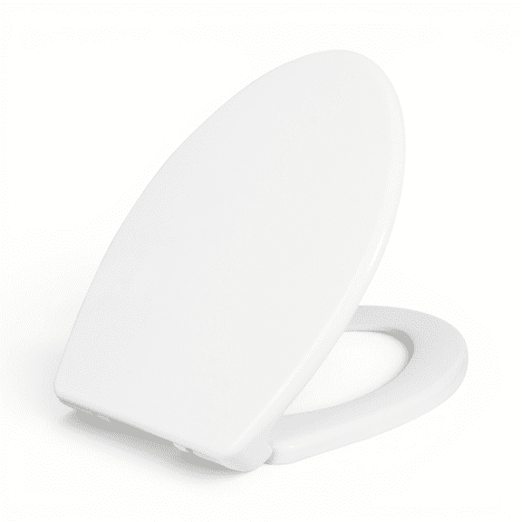 LUXE TS1008E Elongated Comfort Fit Toilet Seat with Slow Close, Quick Release Hinges, and Non-Slip Bumpers (White)