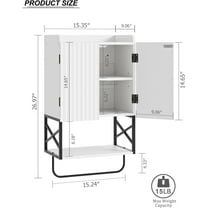 Fluted Bathroom Wall Cabinet