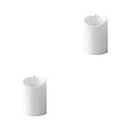 thumbnail image 3 of Advancent Lámpara de de decoración LED sin llama de luz de té de plástico eléctrico con luz de vela, superficie lisa, blanco Blanco brillante 2piezas Advancent CBP017347, 3 of 6