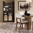 thumbnail image 2 of Nathan James Leah Bohemian Arched Bookcase, 3-Tier Bookshelf with Storage Cabinet Base, Seagrass Door Fronts and Solid Wood Frame, Black/Seagrass, 2 of 6