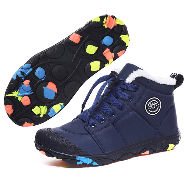 Botas de algodón Moda infantil Senderismo para césped Vacaciones en casa (34) Azul oscuro Azul