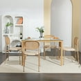 "COSVALVE Boho 5-Piece Dining Set: 47"" Glass Table with Rattan Decor ...