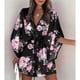 thumbnail image 2 of Summer Boho Mini Dress Women Flora Print Batwing Sleeve Lace-Up V Neck Loose Button Dresses Ladies Beach Party Dress VestidoM Gao Jinjia LED, 2 of 2