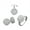 E, variant on Rbaofujie Life Tool 3 PCS FullJewelry Set For Women Luxury Zircon Necklaces Earrings Rings Fashion Jewelry Set Gifts For Ladies Ring Pro Silver