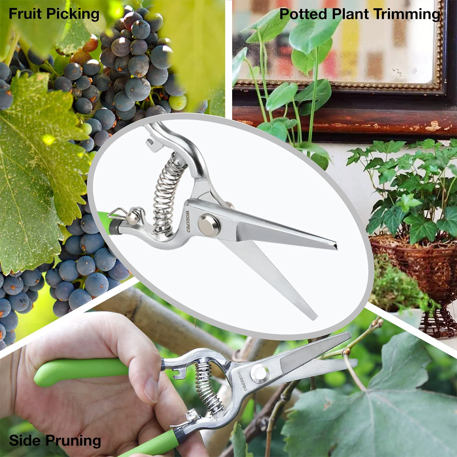 Workpro 8-Inch Bypass & Straight Blade Pruner Set photo 8