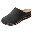 thumbnail image 2 of HTHLVMD Women's Embossed Mules, Closed Toe Slip On Shoes, Home Casual Shoes, Retro Leather Shoes, Closed Toe Clogs for Women Slip-On Mules: Comfortable Women's Mule & Clog, Black 5.5, 2 of 6