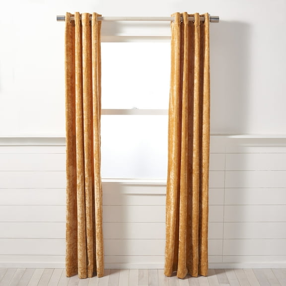 SAFAVIEH Voleria Contemporary Mustard Solid Grommet Blackout Curtains, 52" x 84"