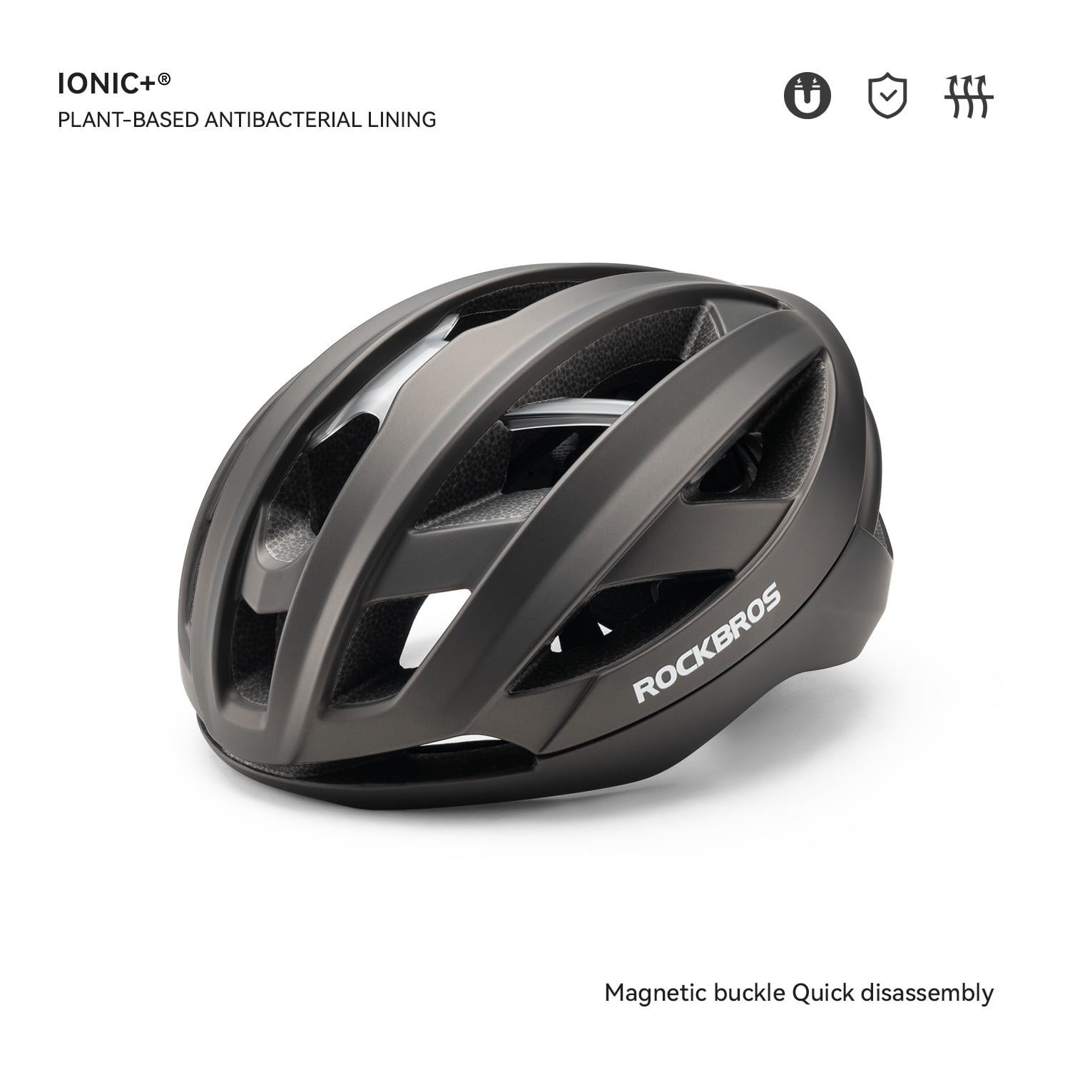 ROCKBROS Cycling Helmet Keel Structure Hardcore Protection One-piece 3D Lining Modling Quick-release Magnetic Buckle Bike Helmet