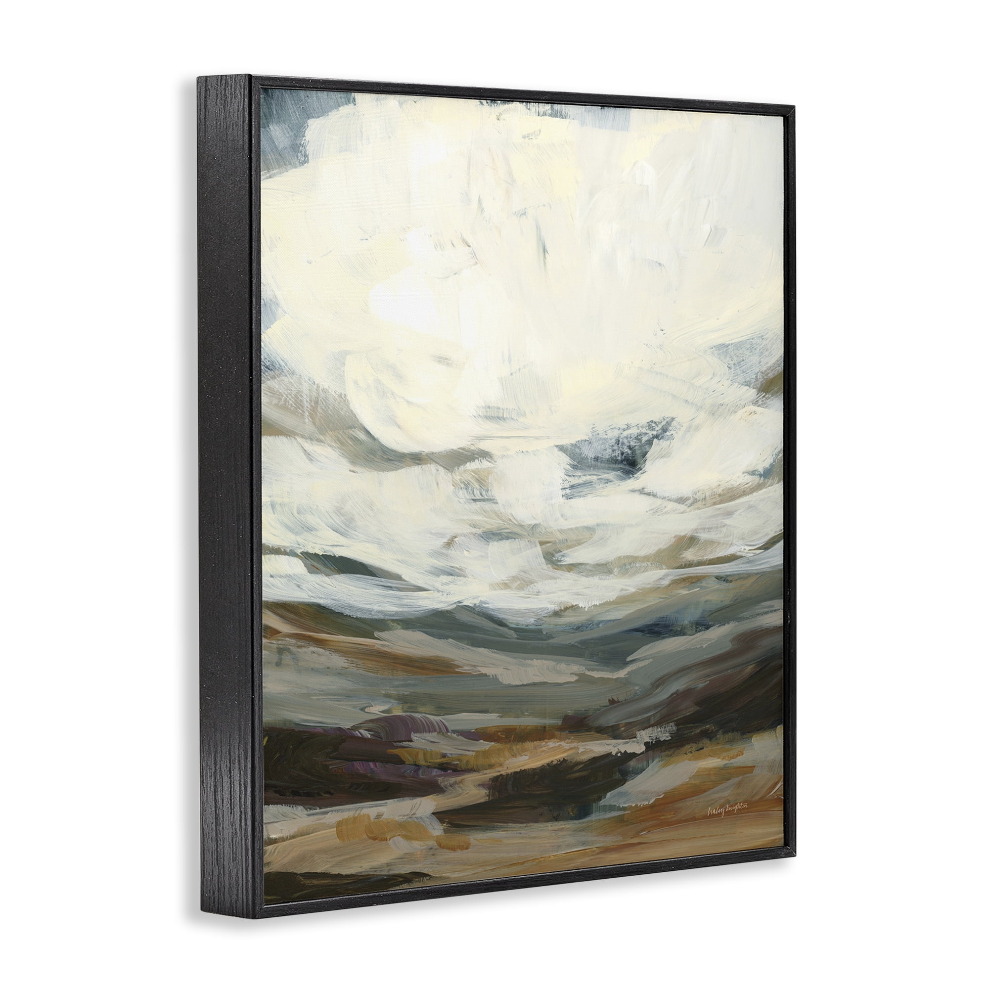 Stupell Industries Abstract Heavy Clouds Landscape Painting Black Framed Art Print Wall Art, 11 x 14