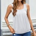thumbnail image 2 of AherBiu Camisole Tops for Women Square Neck Wide Strap Summer Casual Ruched Loose Tank Tops Sleeveless Tshirts, 2 of 7