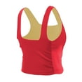 thumbnail image 2 of Women's New Era Scarlet/Black San Francisco 49ers Reversible Cropped Sport Classics Tank Top, 2 of 7